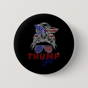 Badge Rond 5 Cm Fille Trump Bun Méssy Votant Pour Trump 2025 Faux