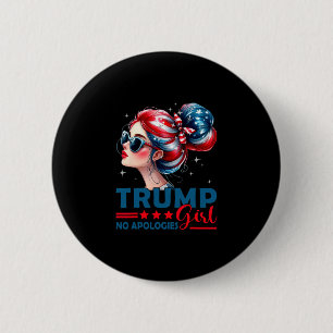 Badge Rond 5 Cm Fille Trump Sans Excuses Bun Emmêlés Lunettes De S