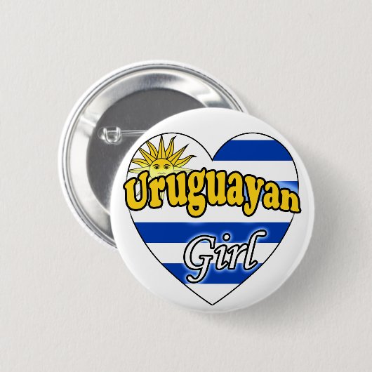 Badge Rond 5 Cm fille uruguayenne (Devant & derrière)