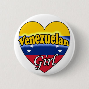 Badge Rond 5 Cm Fille vénézuélienne