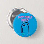 Badge Rond 5 Cm Filles Chaudes Lisent (Devant & derrière)