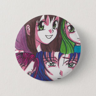 Badge Rond 5 Cm Filles d'anime