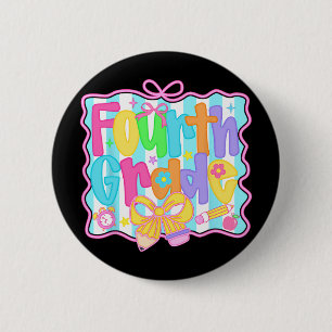 Badge Rond 5 Cm Filles de quatrième année Ck à l'école noeud migno