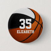 Badge Rond 5 Cm Filles garçons noir blanc basketball couleurs de l (Devant)