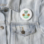 Badge Rond 5 Cm Filles jumelles d'Afro-américain (En situation)