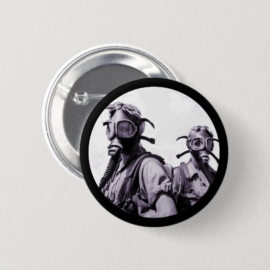 Badge Rond 5 Cm Filles masques à gaz en violet (Devant & derrière)