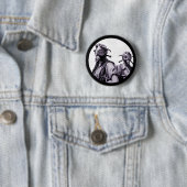 Badge Rond 5 Cm Filles masques à gaz en violet (En situation)