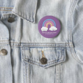 Badge Rond 5 Cm Filles mignonne violet arc-en-ciel Anniversaire En (En situation)