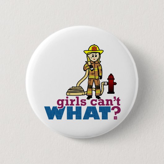 Badge Rond 5 Cm Filles pompiers (Devant)