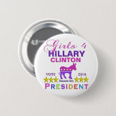 Badge Rond 5 Cm Filles pour le président de Hillary Clinton (Devant & derrière)