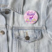 Badge Rond 5 Cm Filles pour le président de Hillary Clinton (En situation)