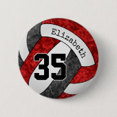 Badge Rond 5 Cm filles rouge noir volleball équipe couleurs person (Devant)