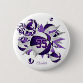 Badge Rond 5 Cm filles sport violet cadeaux basket-ball étoiles (Devant)