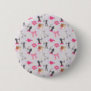 Badge Rond 5 Cm Filles Tir à l'arc - Coeurs de filles et maquillag