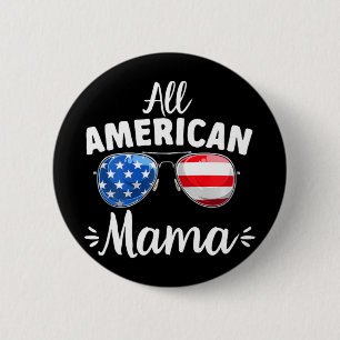 Badge Rond 5 Cm Filles tout américain Maman 4 juillet