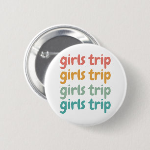 Badge Rond 5 Cm Filles Voyage Cute Retro Girls Week-end Getaway Va