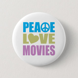 Badge Rond 5 Cm Films d'amour de paix