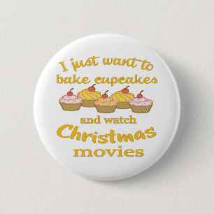Badge Rond 5 Cm Films de Noël et cuisson