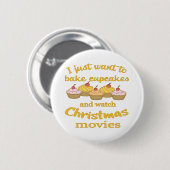 Badge Rond 5 Cm Films de Noël et cuisson (Devant & derrière)