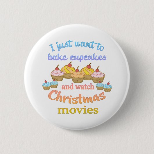 Badge Rond 5 Cm Films de Noël et Cupcakes (Devant)