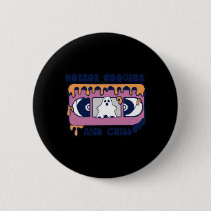 Badge Rond 5 Cm Films D'Horreur Et Vidéo Rétro Retro De Refroidiss