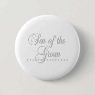 Badge Rond 5 Cm Fils de l'élégance de gris de marié