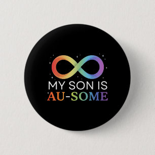 Badge Rond 5 Cm Fils est Au-Some Sensibilisation à l'autisme Autis