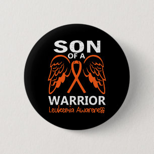 Badge Rond 5 Cm Fils Mens D'Un Guerrier Leucémie Sensibilisation A