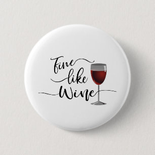 Badge Rond 5 Cm Fin comme le vin