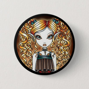 Badge Rond 5 Cm Fin de fée de "Kayla" Steampunk vers le haut de