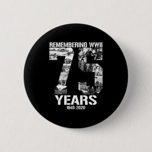 Badge Rond 5 Cm Fin de la 2e guerre mondiale 75e anniversaire 1945
