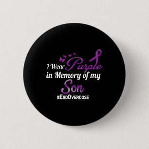 Badge Rond 5 Cm Fin De L'Overdose Je Porte Le Violet Pour Mon Fils
