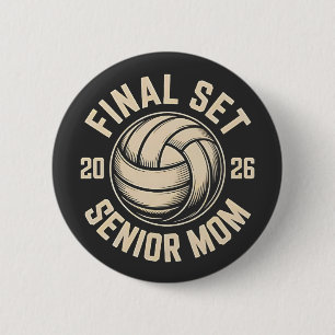 Badge Rond 5 Cm Final Set Senior Mom 2026 Graduation Volleyball