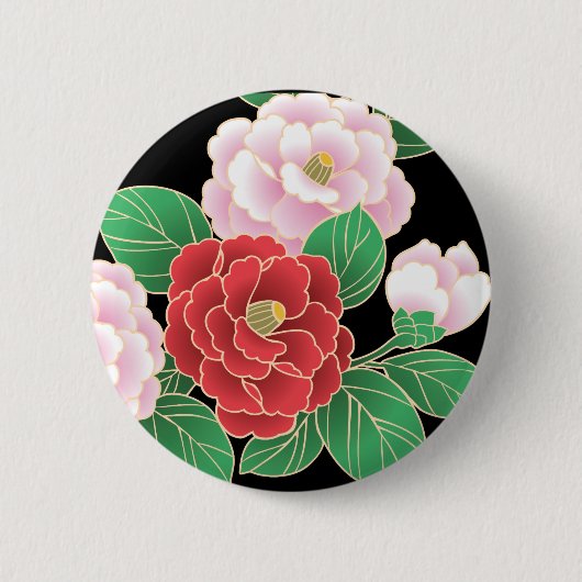 Badge Rond 5 Cm Fine mignon Cool Girl Retro Floral Mode (Devant)