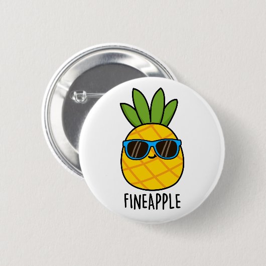 Badge Rond 5 Cm Fineappy Funny Cool Pun à ananas (Devant & derrière)