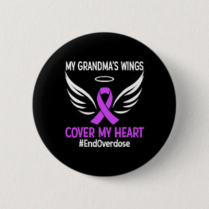 Badge Rond 5 Cm Finir l'overdose Les ailes de ma grand-mère Couvri