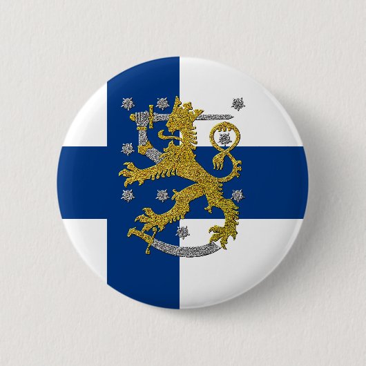 Badge Rond 5 Cm Finland Coat of Arms and Flag  (Devant)