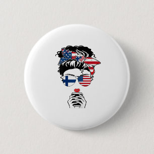 Badge Rond 5 Cm Finlande American Coffee Mama Girl Sis Tante Finla
