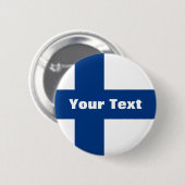 Badge Rond 5 Cm Finlande Drapez votre texte (Devant & derrière)