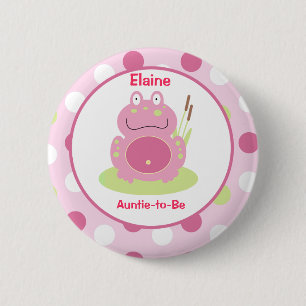 Badge Rond 5 Cm Fiona la grenouille rose a customisé le bouton