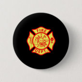 Badge Rond 5 Cm Fire Department Logo Uniform Fireman Symbol Firefi (Devant)