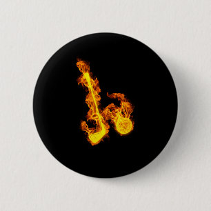 Badge Rond 5 Cm Fire Golf Flames Golf Ball Golfeur