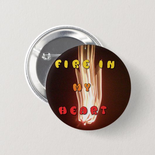 Badge Rond 5 Cm Fire in My Heart Art Print (Devant & derrière)