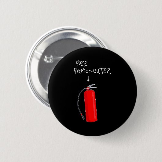 Badge Rond 5 Cm Fire Putter Outer Fire Extinguisher Fire Fighter F (Devant & derrière)