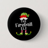 Badge Rond 5 Cm Fireball Elf Group Christmas Funny Pajama Party (Devant)