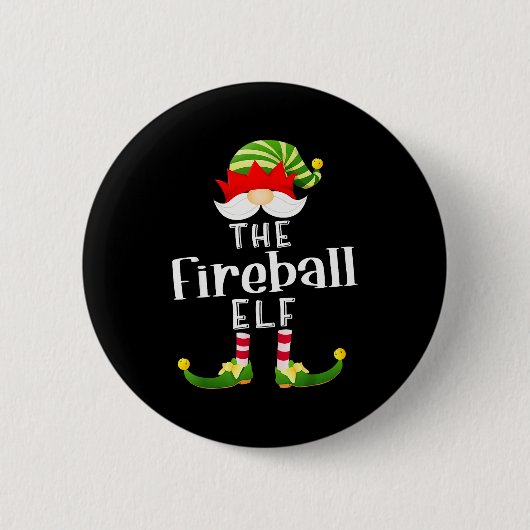 Badge Rond 5 Cm Fireball Elf Group Christmas Funny Pajama Party (Devant)