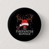 Badge Rond 5 Cm Firefighter Reindeer Family Matching Christmas Pjs (Devant)