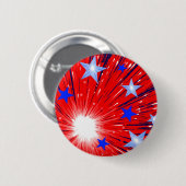 Badge Rond 5 Cm Firework Bouton bleu rouge blanc rond (Devant & derrière)