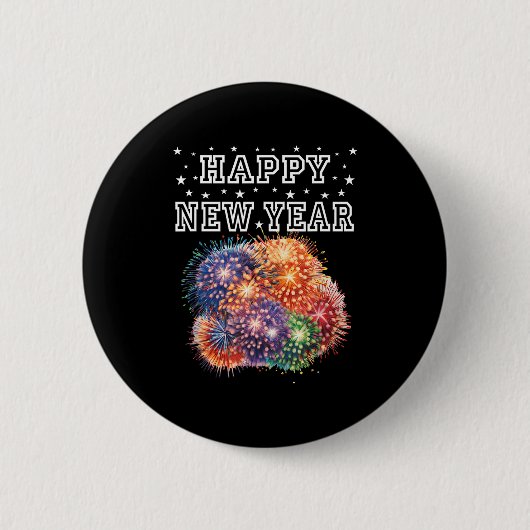Badge Rond 5 Cm Fireworks New Year's Eve Party  (Devant)
