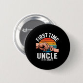 Badge Rond 5 Cm First Time Uncle Est 2026 Baby Announcement Great (Devant & derrière)
